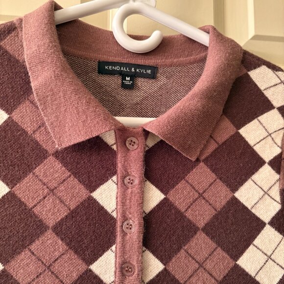 Kendall & Kylie Brown Harlequin Sweater Dress - Picture 5 of 5